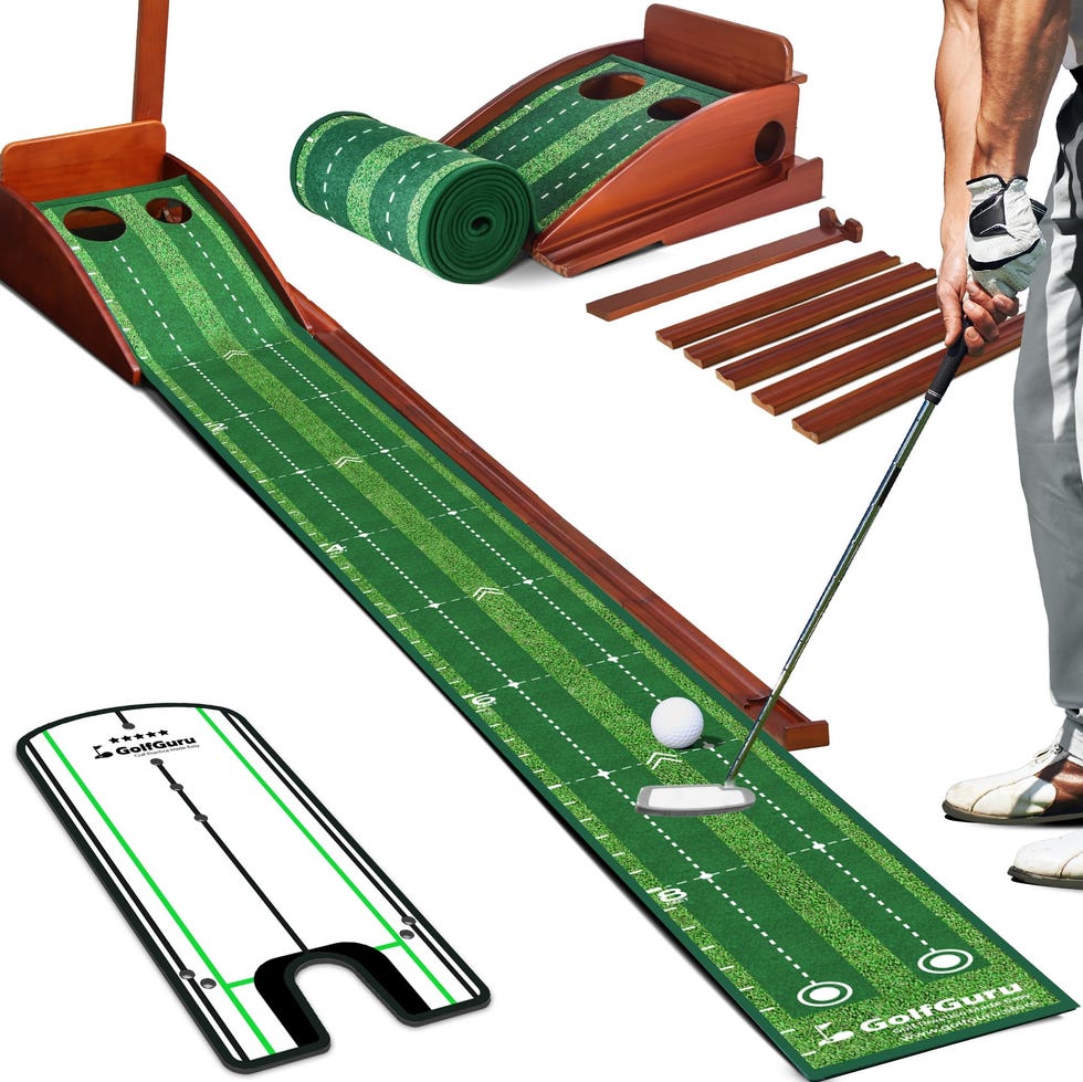 Putting Green Mat with Automatic Ball Return