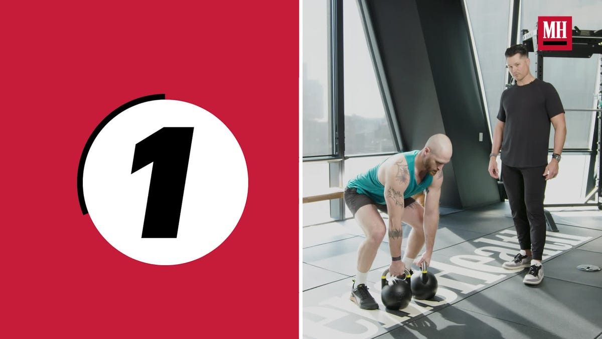 preview for Killer 5-Minute Total-Body Kettlebell Descending Ladder Workout | Men’s Health Muscle