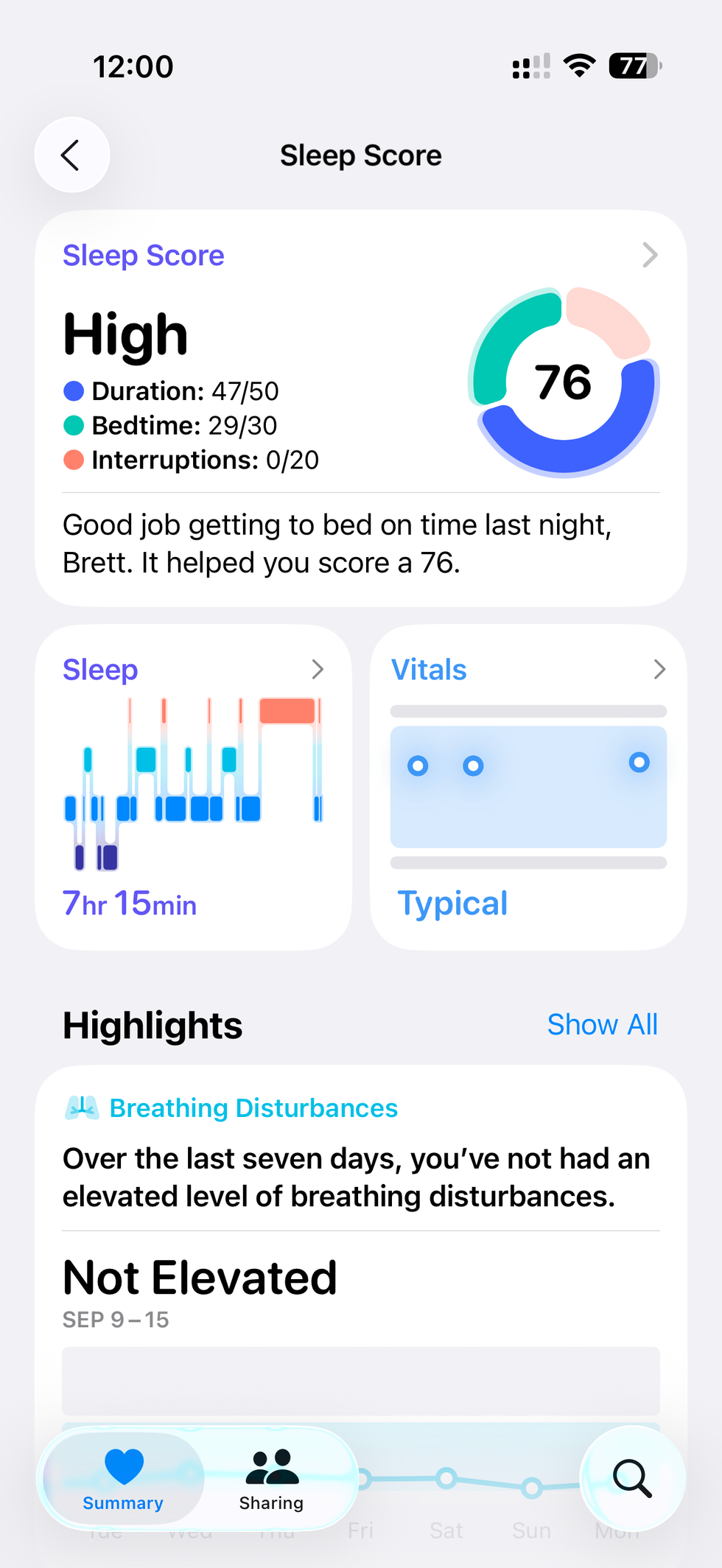 sleep score