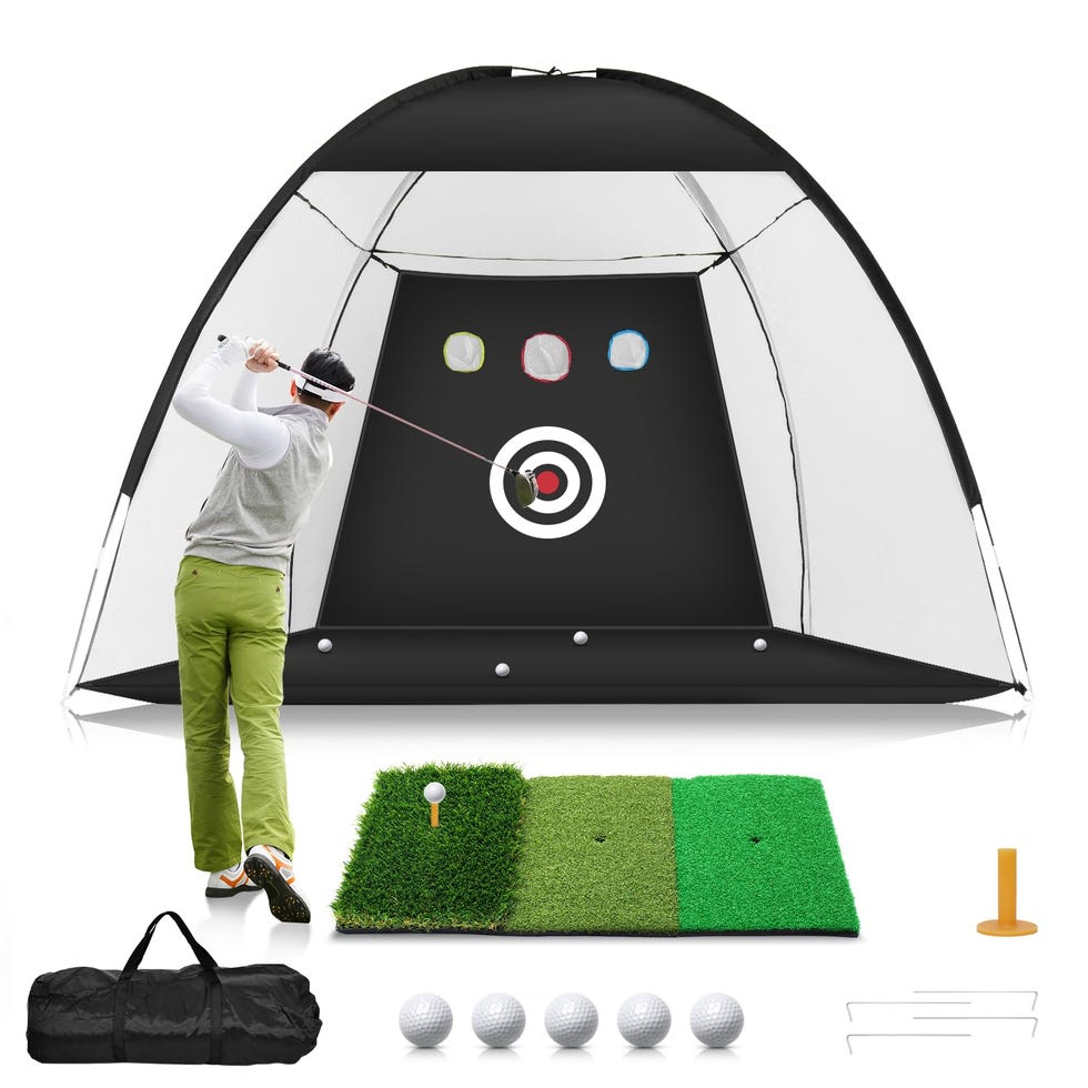 Golf Practice Net with Tri-Turf Golf Mat