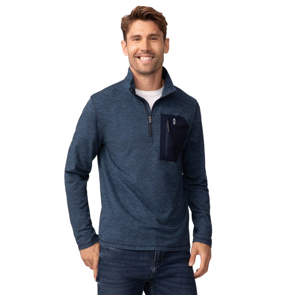 Sueded Spacedye Quarter-Zip Pullover