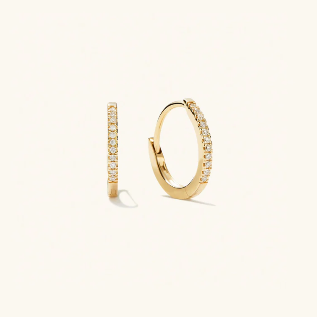 Pavé Diamond Huggie Hoops
