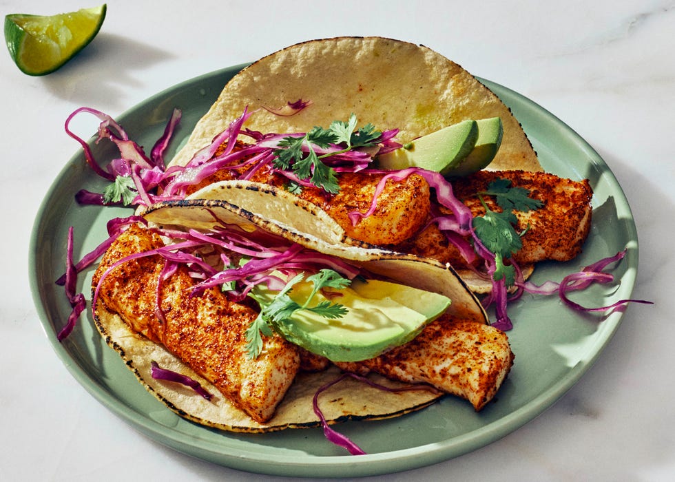 fish tacos with super slaw