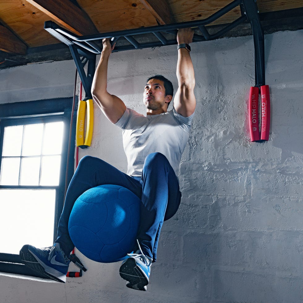 Modern home gym setup with fitness equipment and organized layout