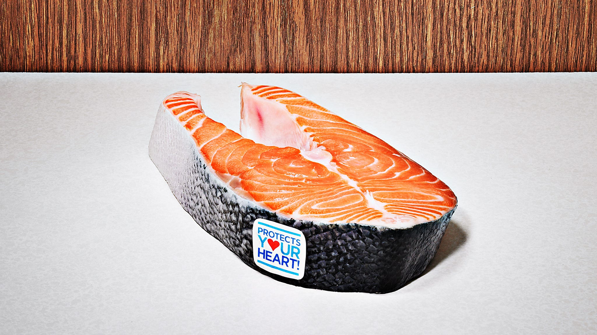 piece of salmon on table