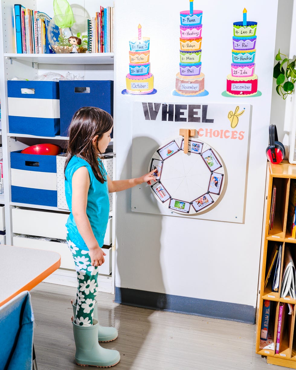 Girl spinning the Wheel of Choices